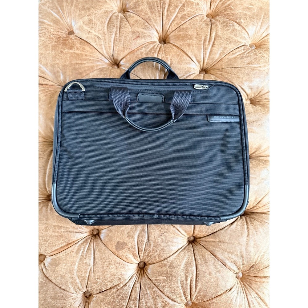 Briggs & Riley Black Ballistic Nylon Laptop Briefcase Travel Bag NWOT UNUSED